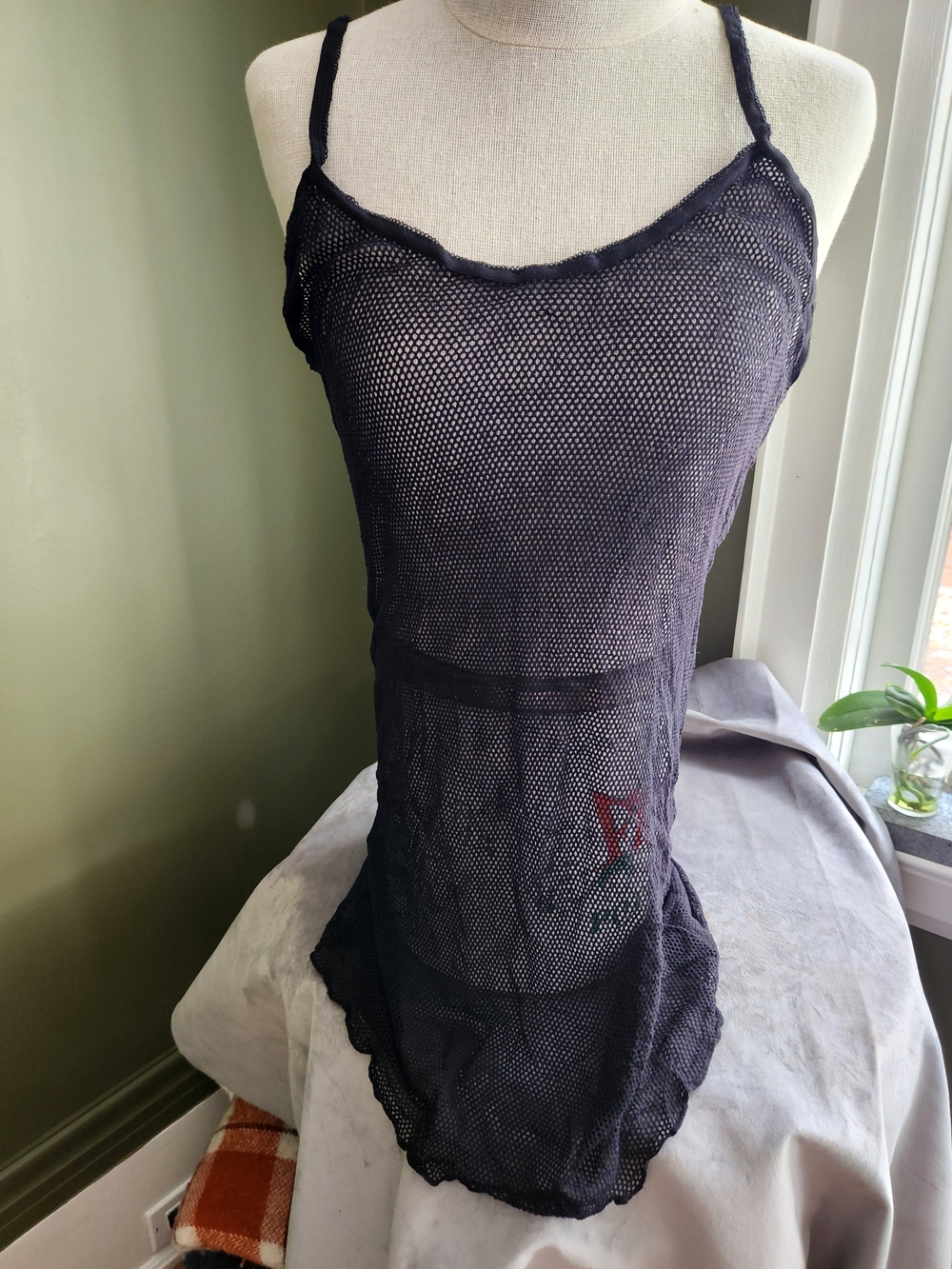 Mini Dress / Black Lace Camisole - See through